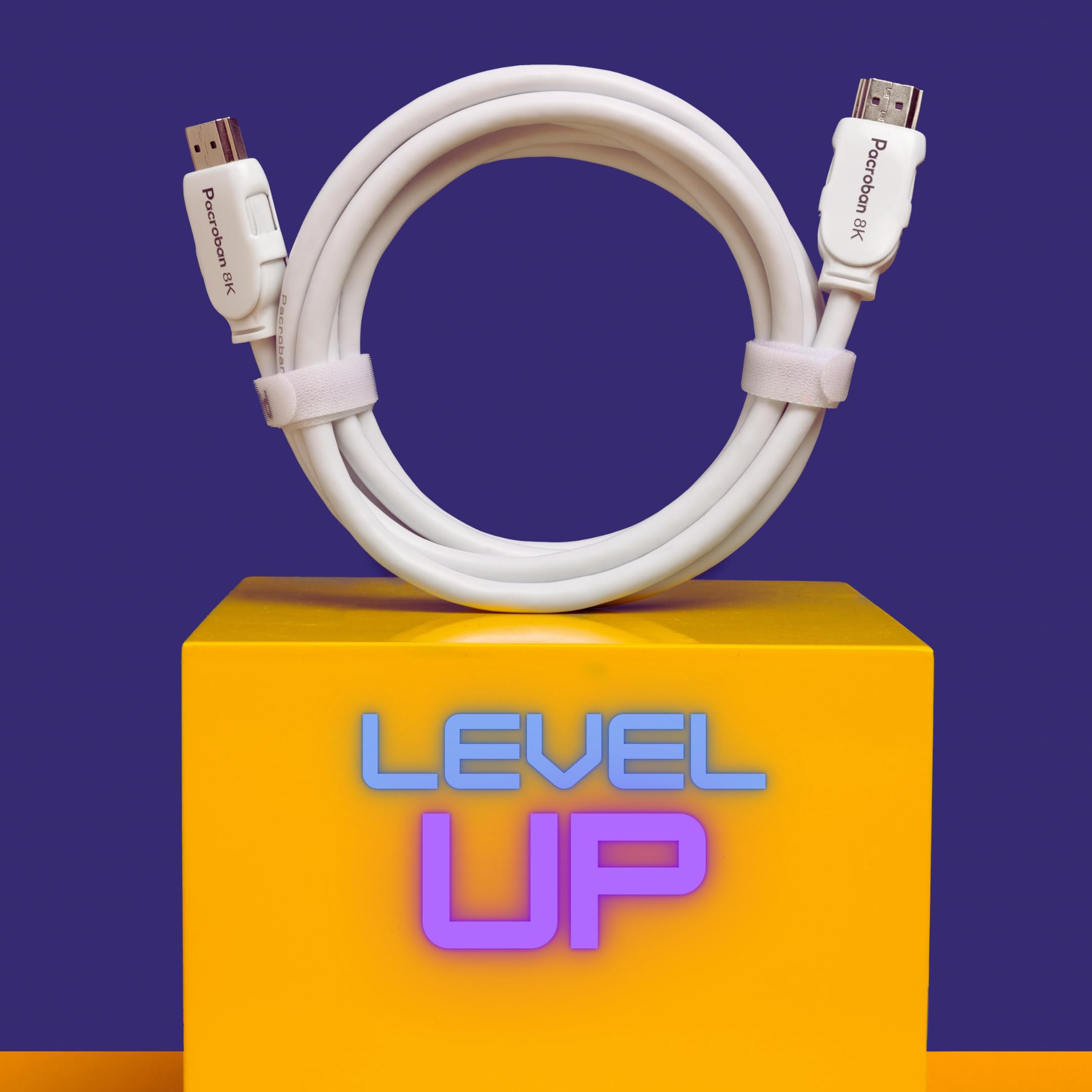 Pacroban HDMI 2.1 Cable 20ft White – 8K 60Hz 4K 120Hz