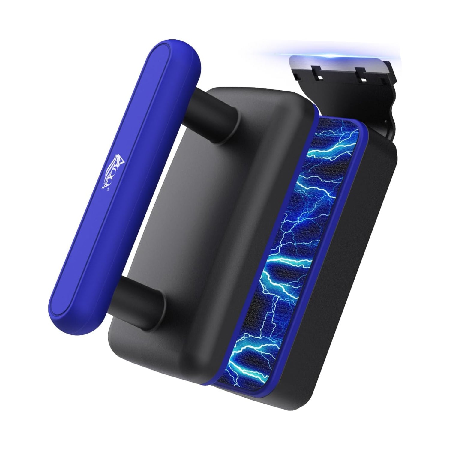 AQQA magnetic aquarium glass cleaner with dual blades for algae removal on fish tank glass surface.