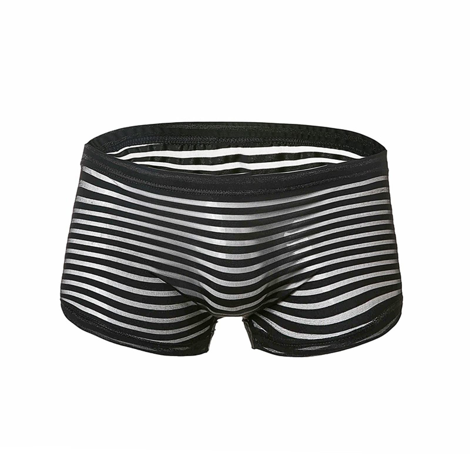 Mesh Underwear for Men Striped Breathable Quick Dry Boxer Briefs Mens - View 7