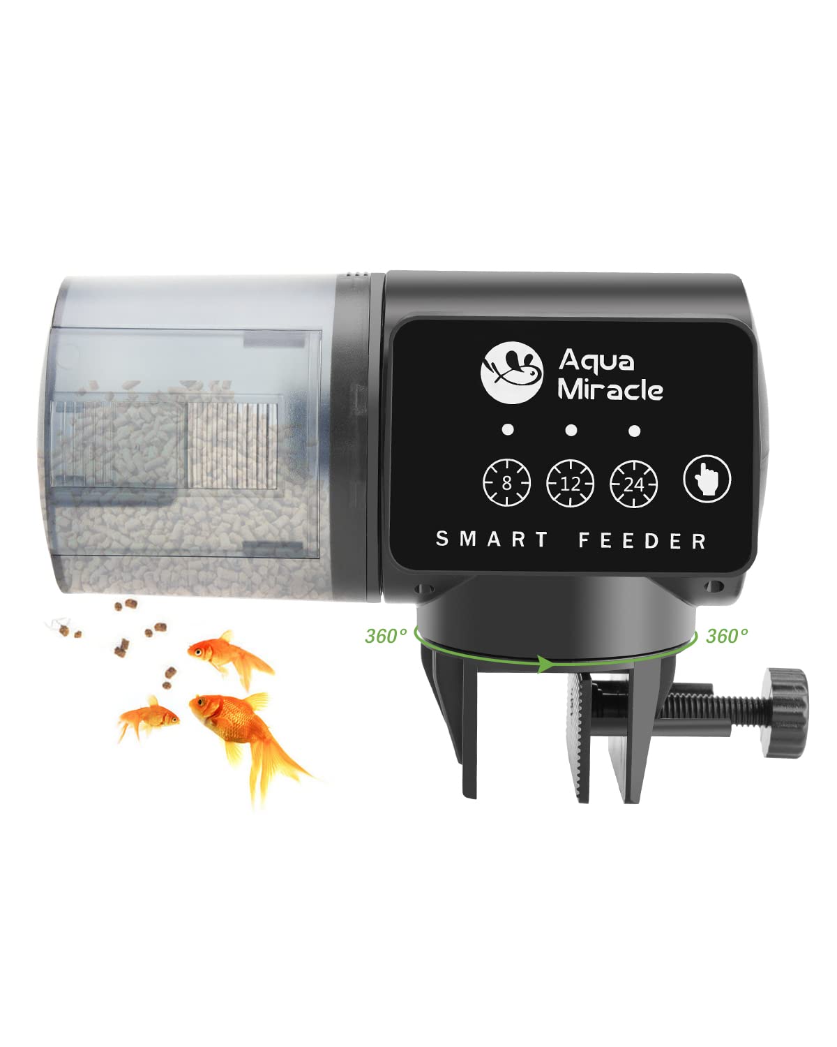 AquaMiracle Automatic Fish Feeder for Aquarium, Auto Fish Food Di - AquaMiracle Official Product View 1