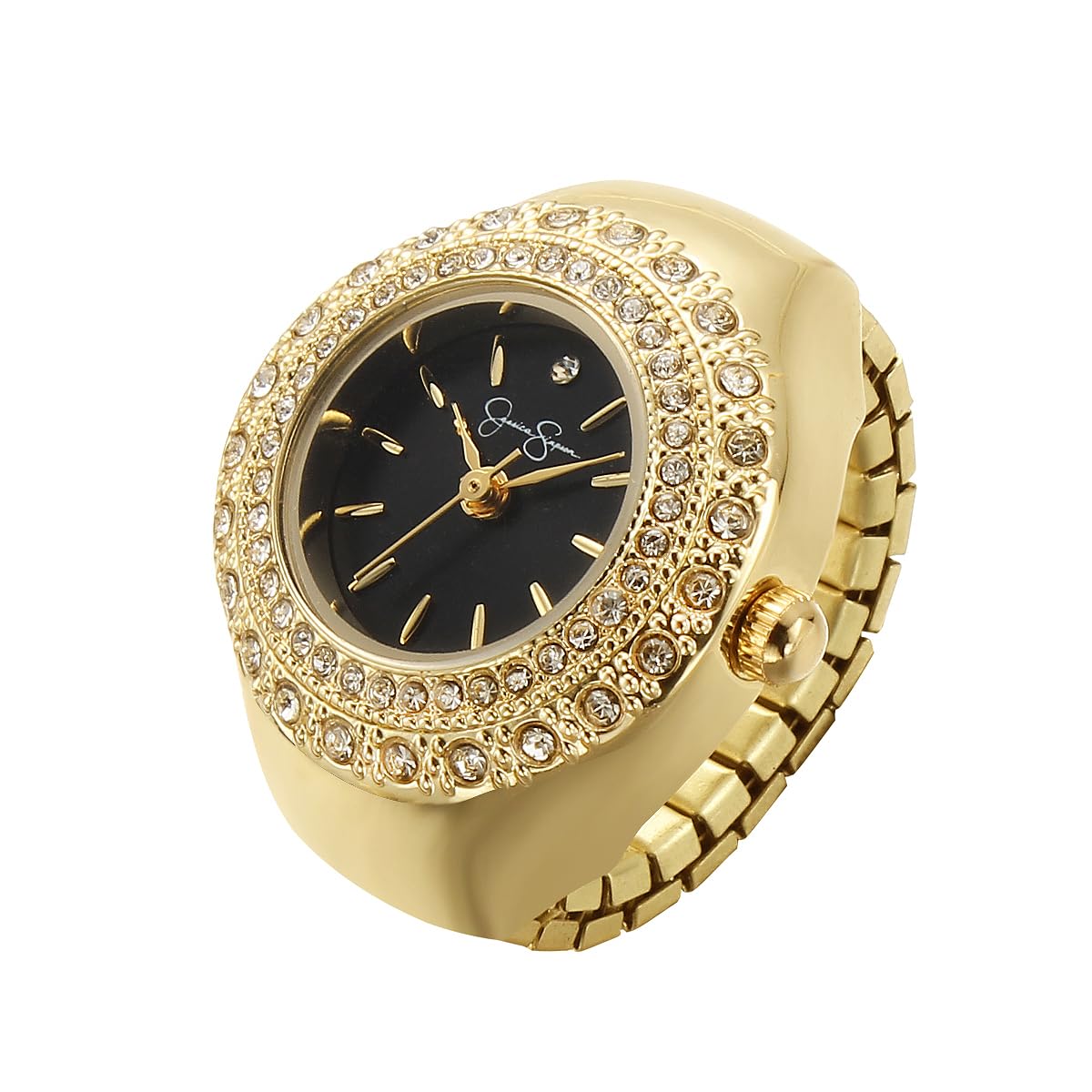 Jessica Simpson Women s Silver Adjustable Ring Watch Crystal - Jessica Simpson Official Imagery - 1