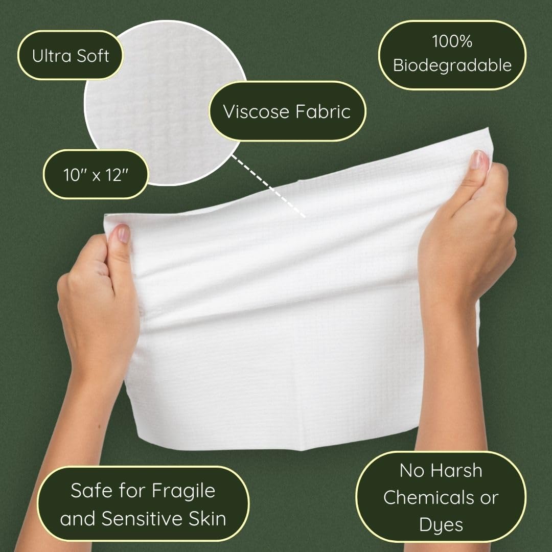 Clean Facial Towels for Sensitive Skin 100 USDA Biobased - Merbeau Official Imagery - 3