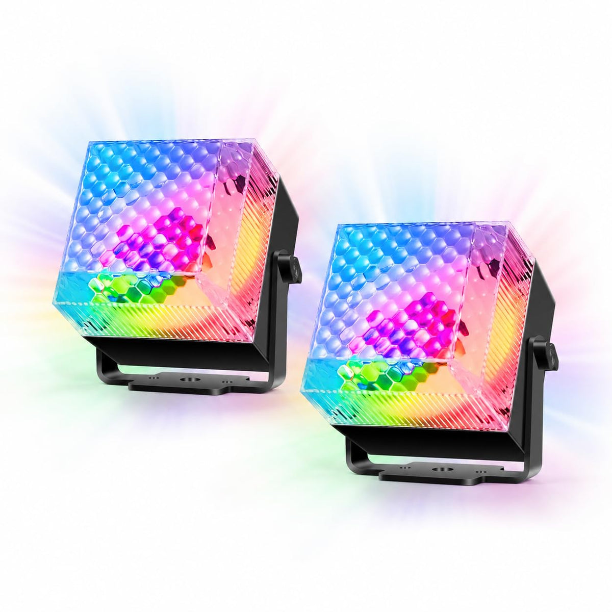 2 Pack Party Lights Disco LED Lights Sound Activated with - BUCLHOZ Official Imagery - 1