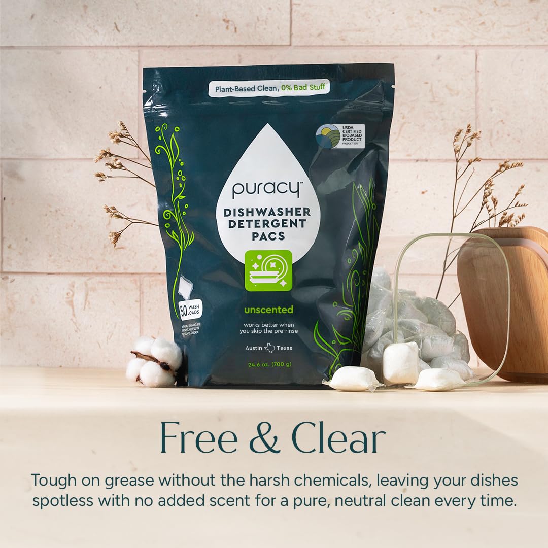 Puracy Dishwasher Pods, Natural Dishwasher Detergent, Free & C... - Puracy Official Product View 7
