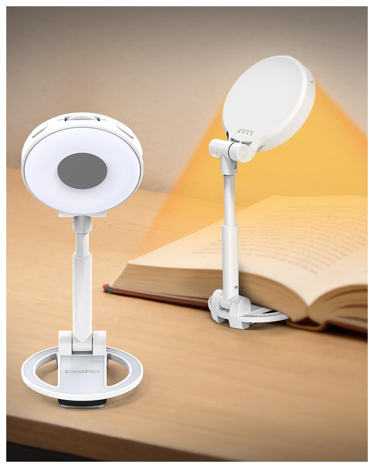 EastPin Rechargeable 2000mAh 10-80Hrs Eye-Friendly Wide Lamp Book Ligh - View 7