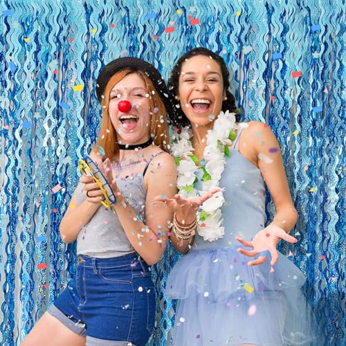 Tinsel Foil Fringe Curtains Wavy Backdrop for Parties Sparkle - Product Imagery