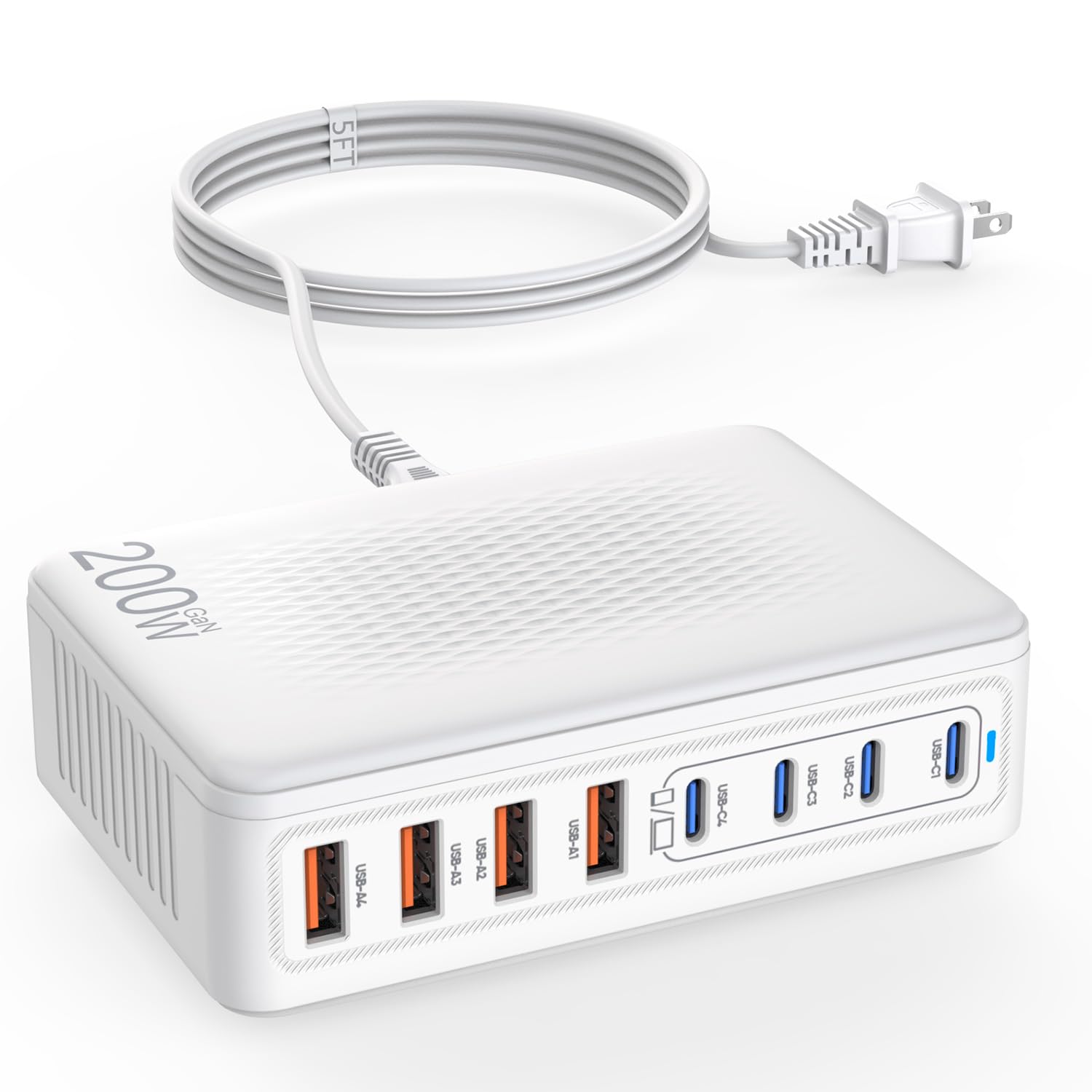 Fitquipment USB C Charger Block,200W GaN 8 Port USB C Charging Station - View 1
