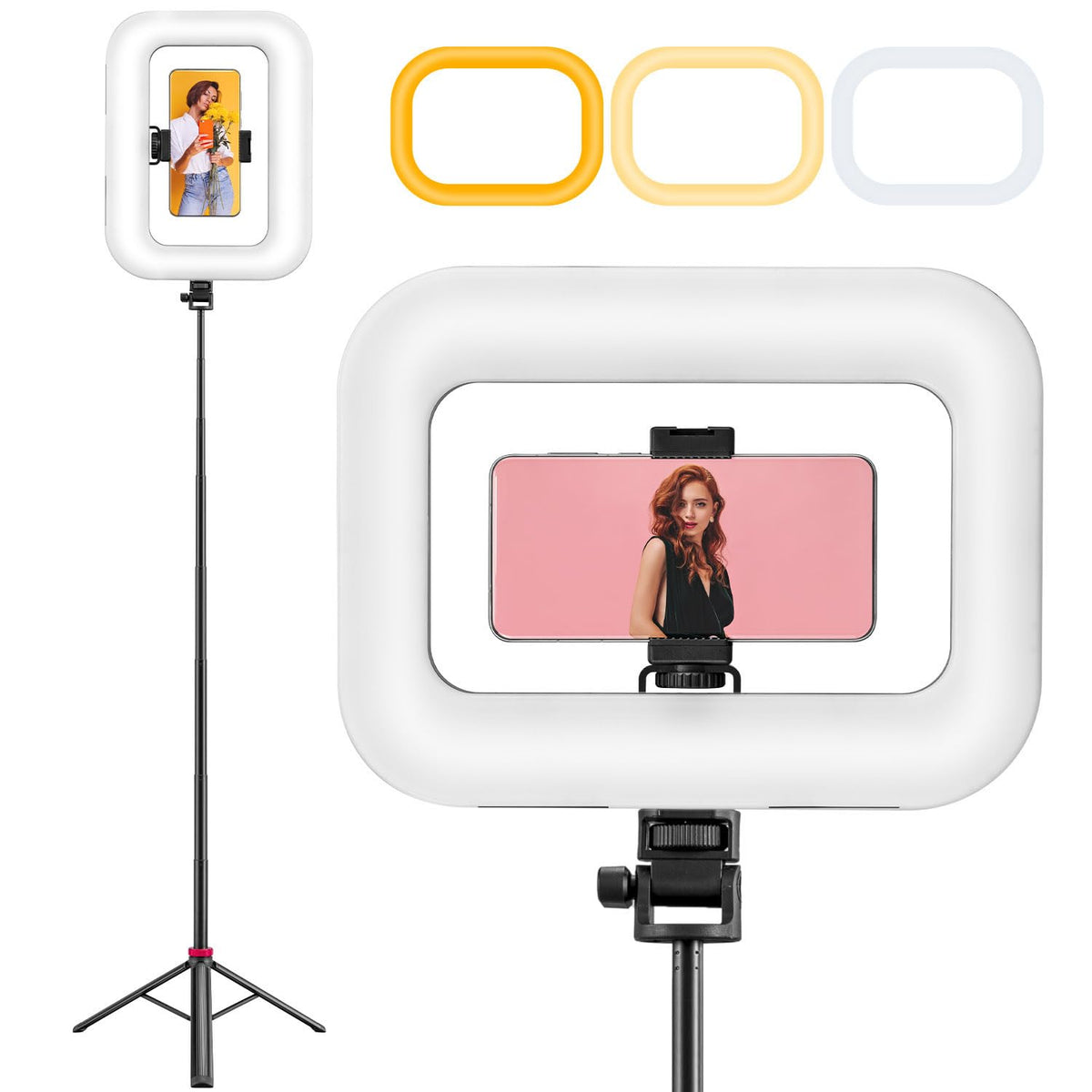 Phone Ring Light with 80 Tall Tripod Stand Built in 8000mAh - Nagnahz Official Imagery - 1