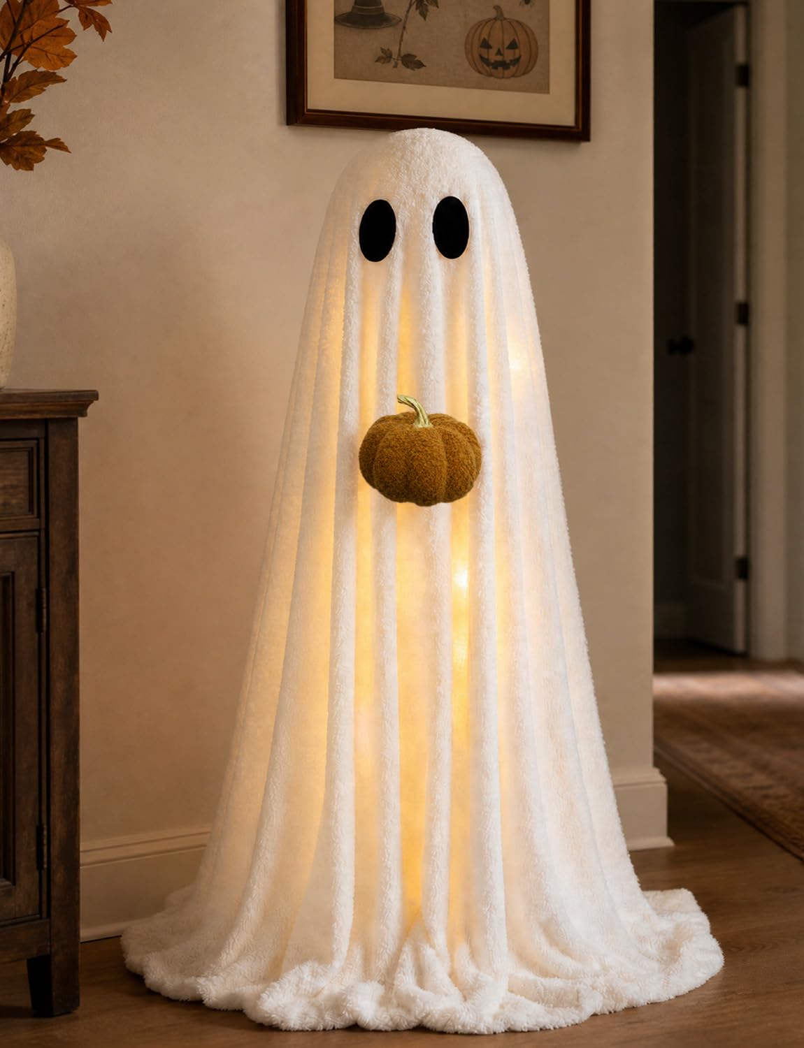 Halloween Decorations Indoor 3 6FT Light Up Sherpa Ghost - ENJOLLY Official Imagery - 4