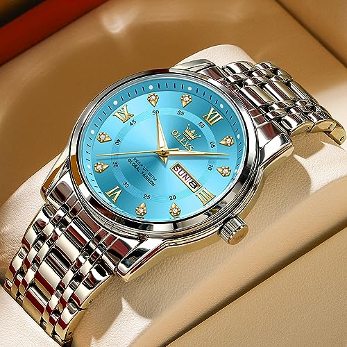 OLEVS Watch for Men Skeleton Business Dress Stainless Steel - Product Imagery