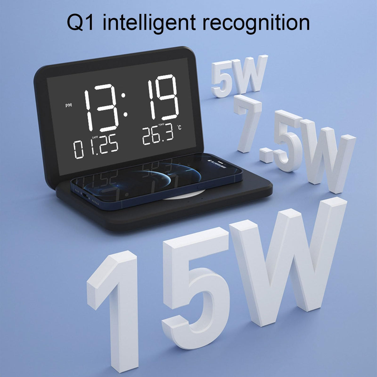 ciciglow Digital Clock with WL Charger WL Charging Station - ciciglow Official Imagery - 7