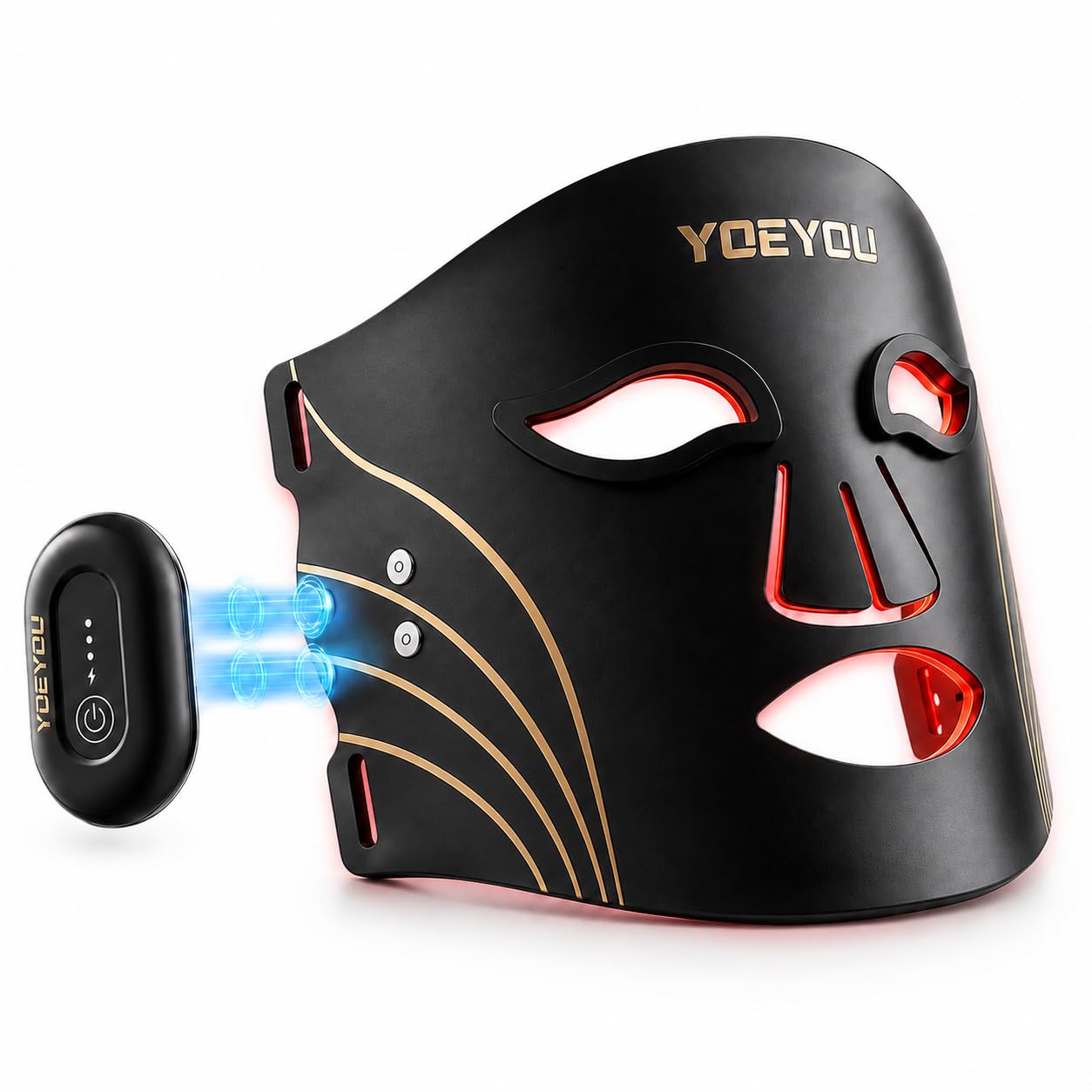 Wireless Red Light Therapy Face Mask, 4 Modes for Wrinkles, Fine - Product Imagery