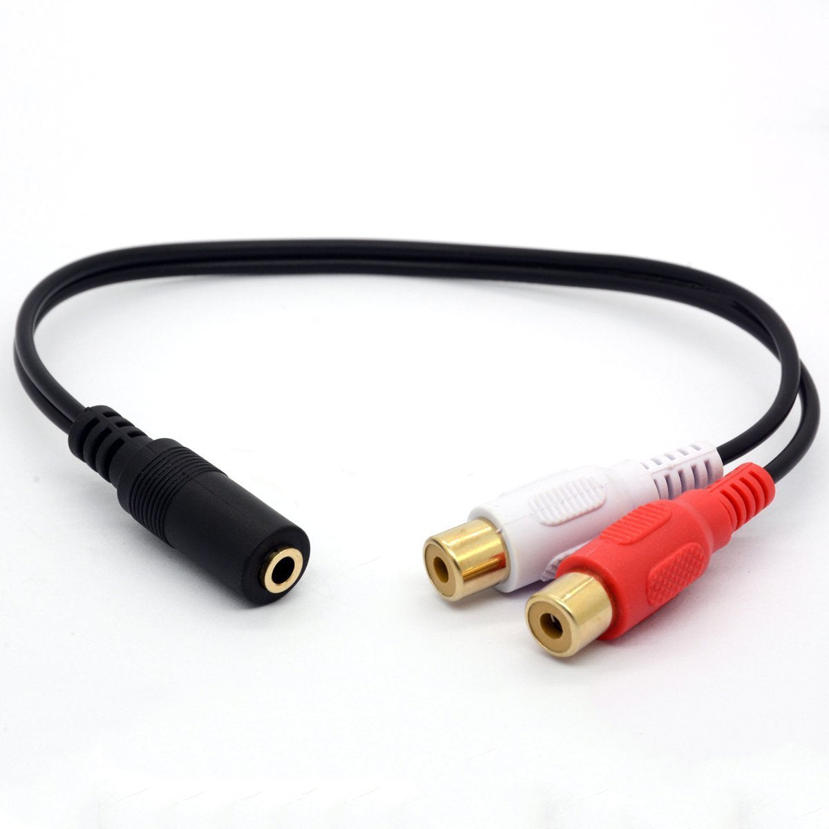 BSHTU 3.5mm Female to Dual RCA Phono Stereo Splitter Cable by BSHTU - Angle View 2