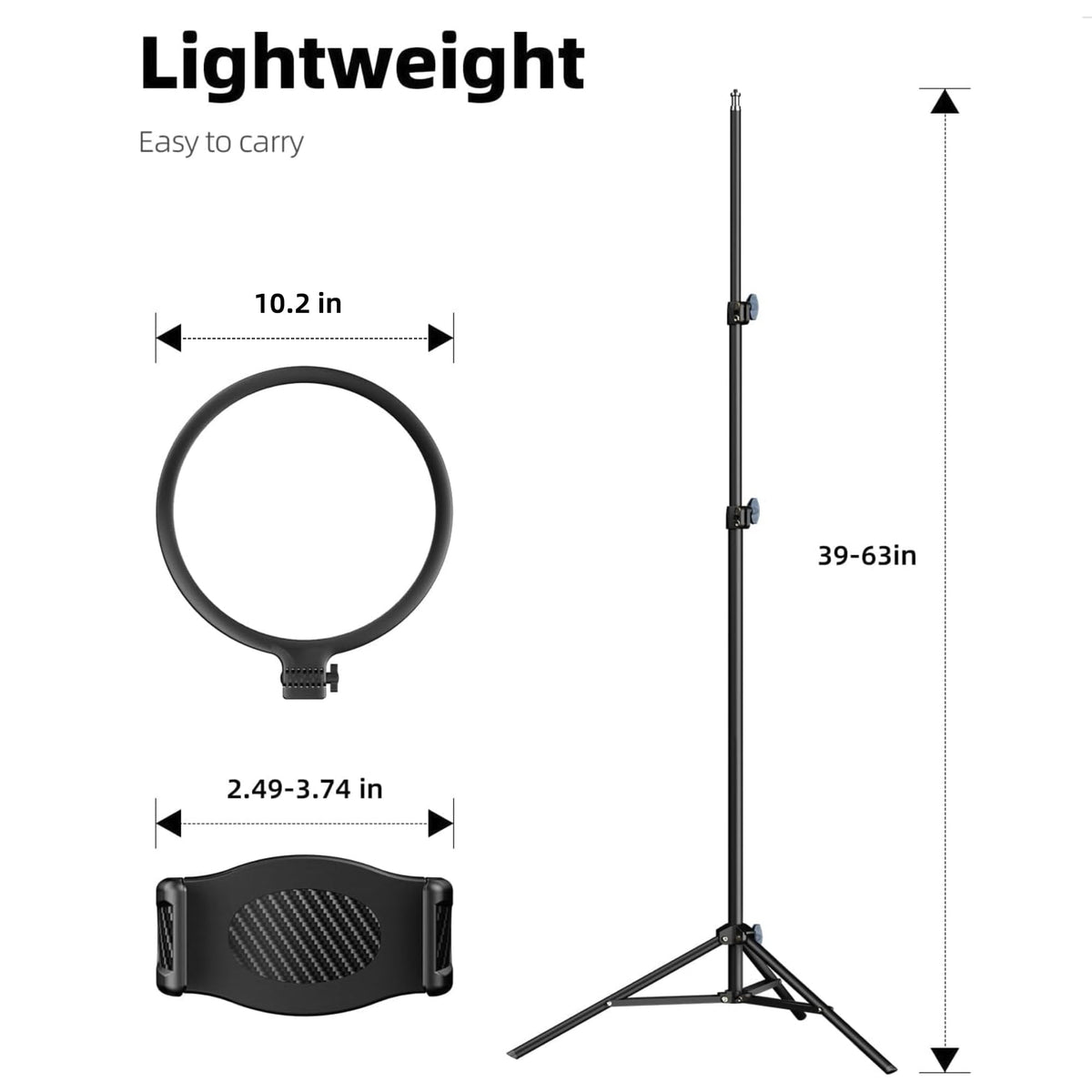 10 2 Ring Light with 69 Tripod Stand and Phone Holder Kit - Weilisi Official Imagery - 7