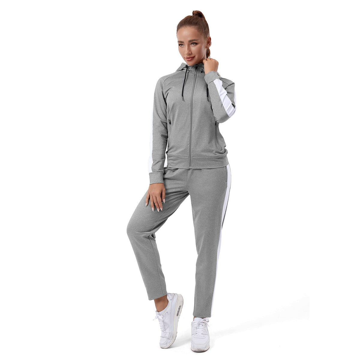 Womens Track Suits 2 Piece Set Full Zip Up Hoodie Jogging - TEZO Official Imagery - 8