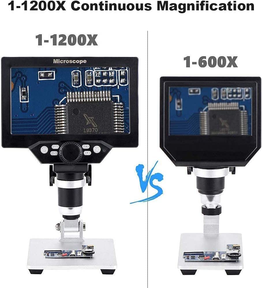 Highbrain 7" LCD Digital Microscope for Adults, 1200X Coin Magnif by Highbrain - Angle View 7