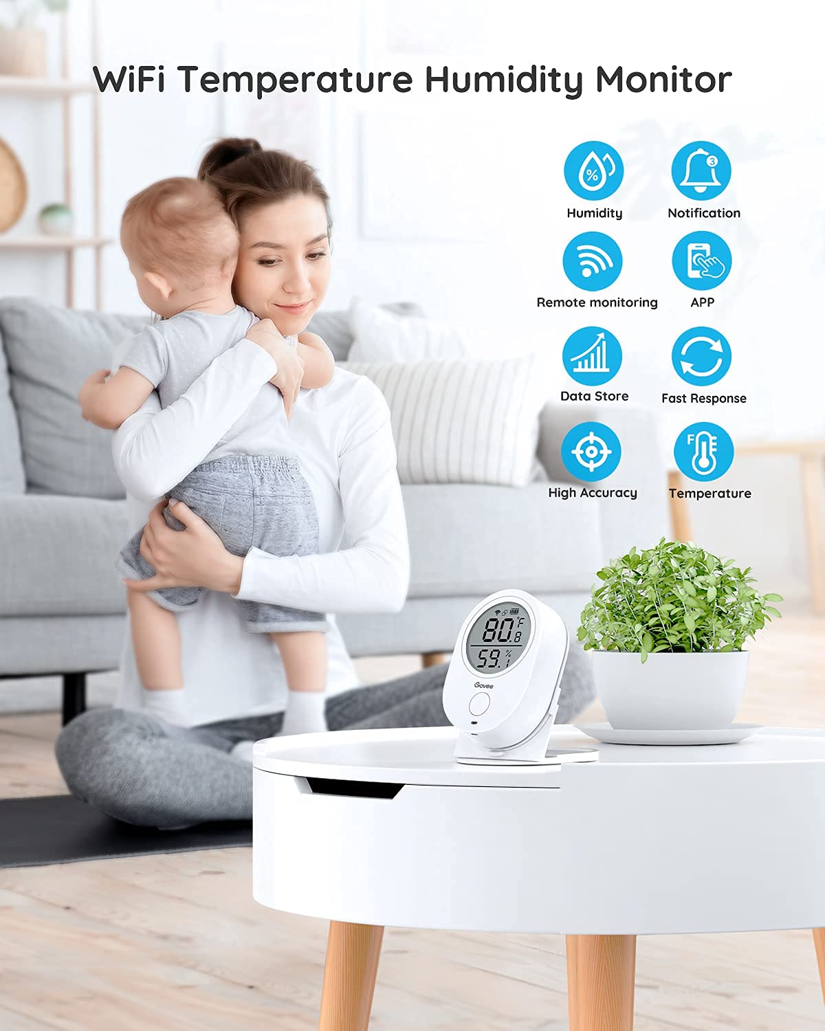 Govee Smart WiFi Thermometer Hygrometer H5051 Indoor with - Govee Official Imagery - 3