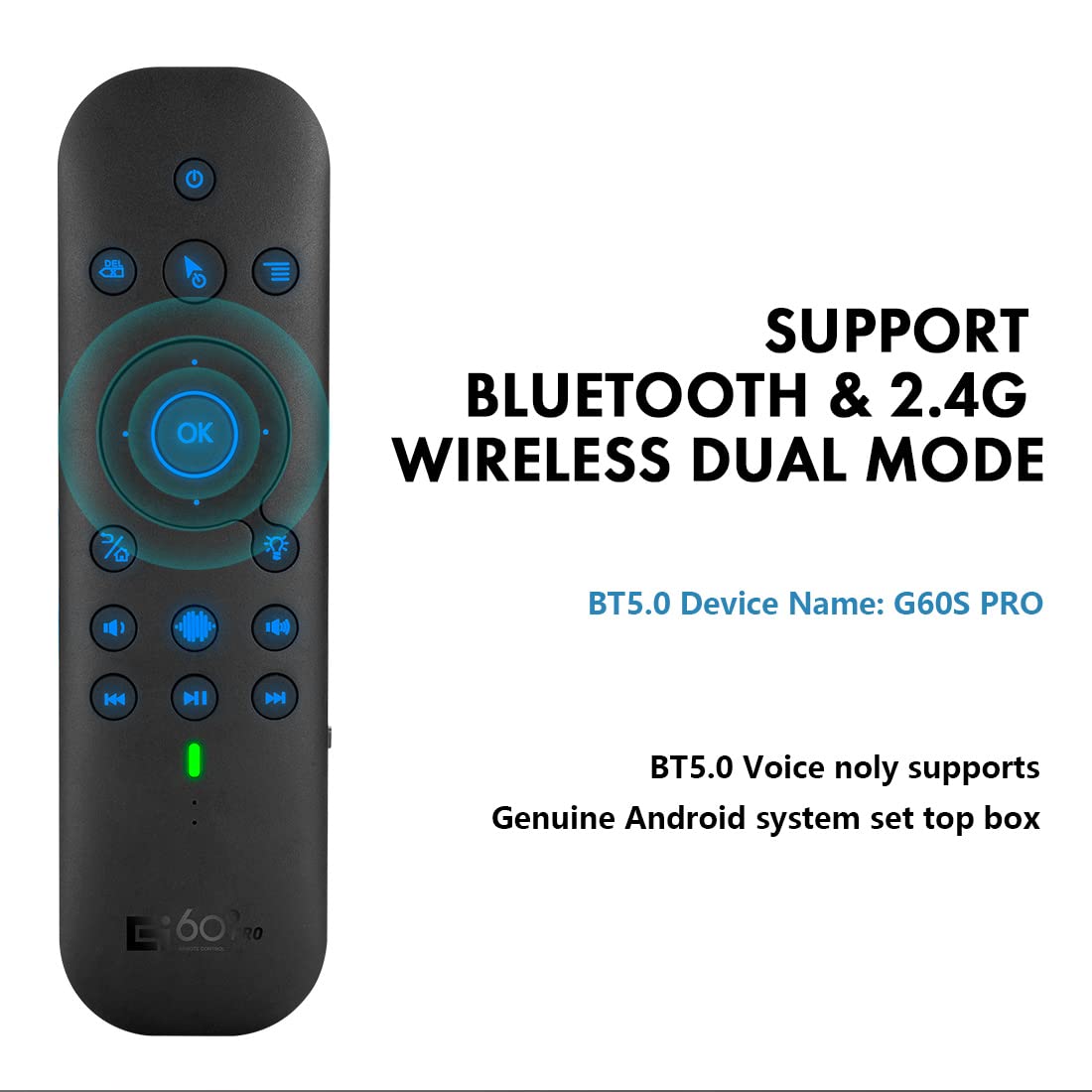 Rechargeable Mini Bluetooth Keyboard Voice Remote with - RUPA Official Imagery - 6