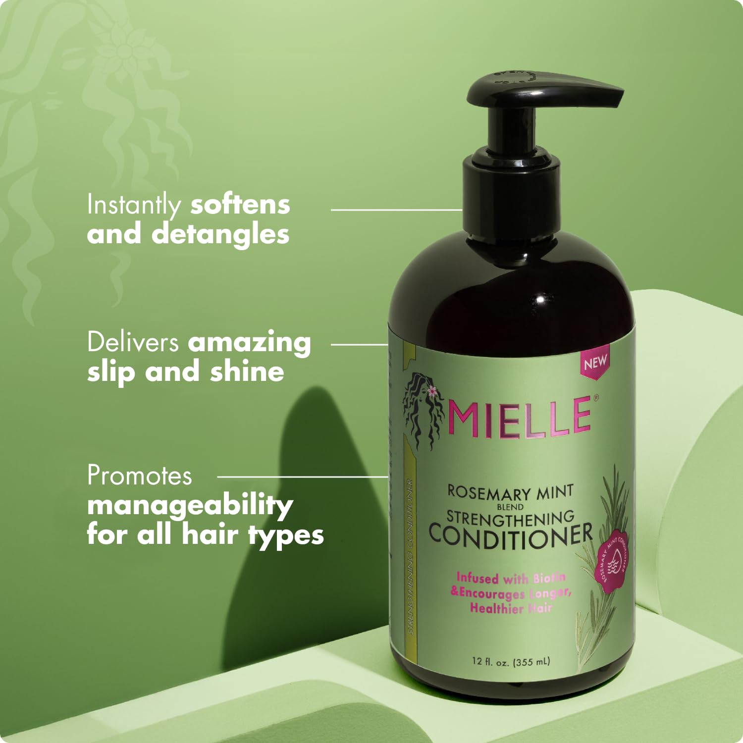 Mielle Organics Rosemary Mint Strengthening Hair Conditioner & Men - Biotin - Mielle Organics Official Product View 4