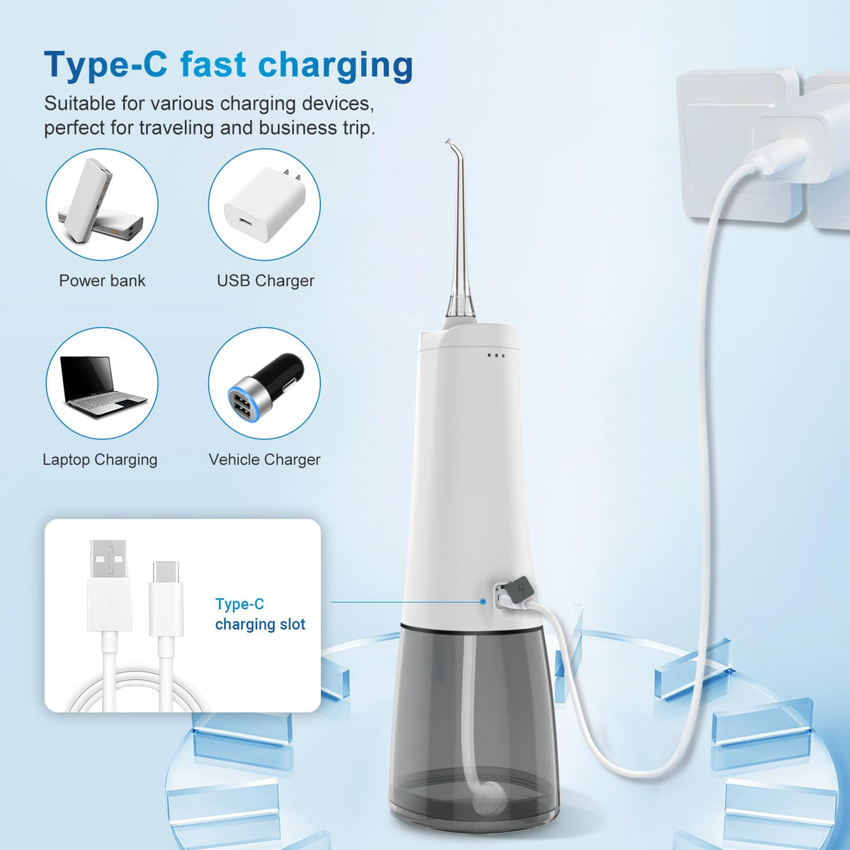 JNGOODS Cordless Water Dental Flosser Oral irrigator JNGOODS - JNGOODS Official Imagery - 6