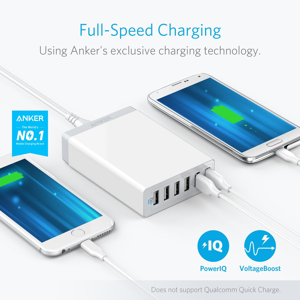 Anker Desktop Charger 60W 6 Port USB Multiple Charging Hub - Anker Official Imagery - 3