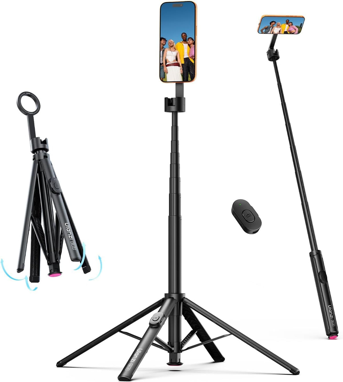 ULANZI 71 Magnetic Phone Tripod Auto Open Close Selfie Stick - ULANZI Official Imagery - 2