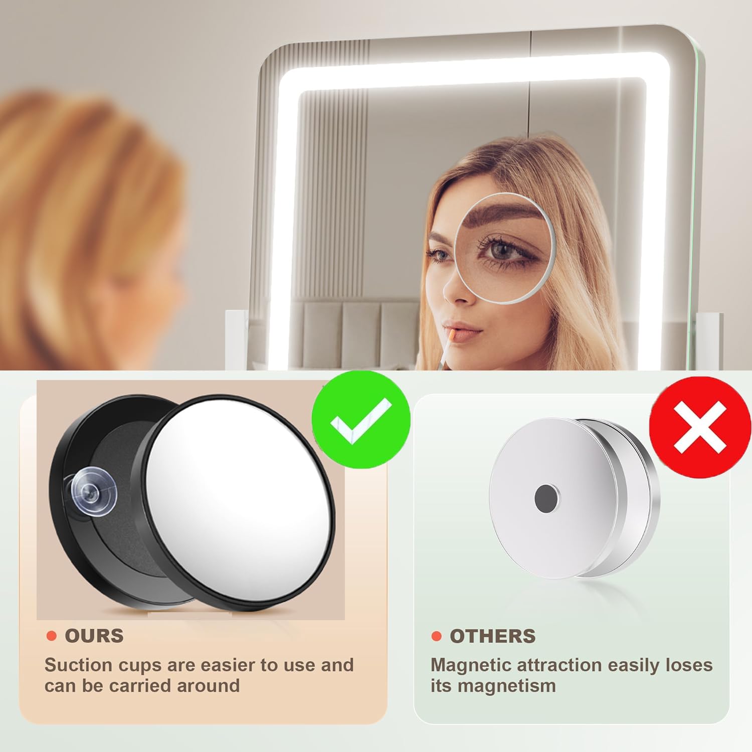 Gvnkvn Vanity Mirror with Lights, 17.3’’ LED Makeup Mirror Detach - Gvnkvn Official Product View 7