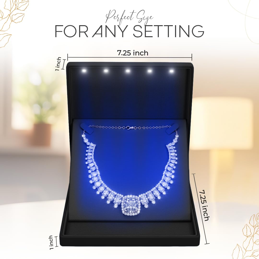 Elegant LED Light Necklace Box Luxury Gift Holder for - YJCBOX Official Imagery - 3