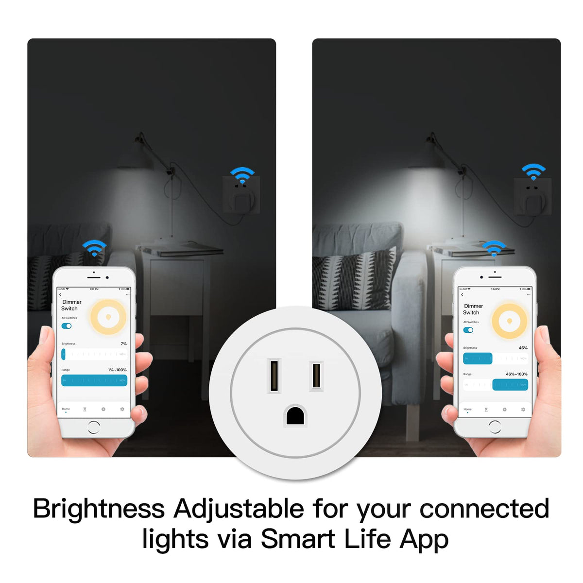 MoesGo Smart Dimmer Plug WiFi Plug in Dimmer for Lamps White - MoesGo Official Imagery - 5