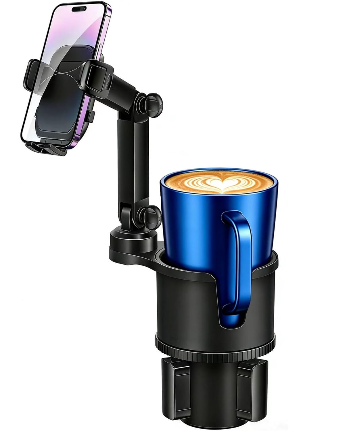 Easkkty 2-in-1 Cup Phone Holder for Car, 360° Adjustable Car Phone Mount - Easkkty Official Product View 1