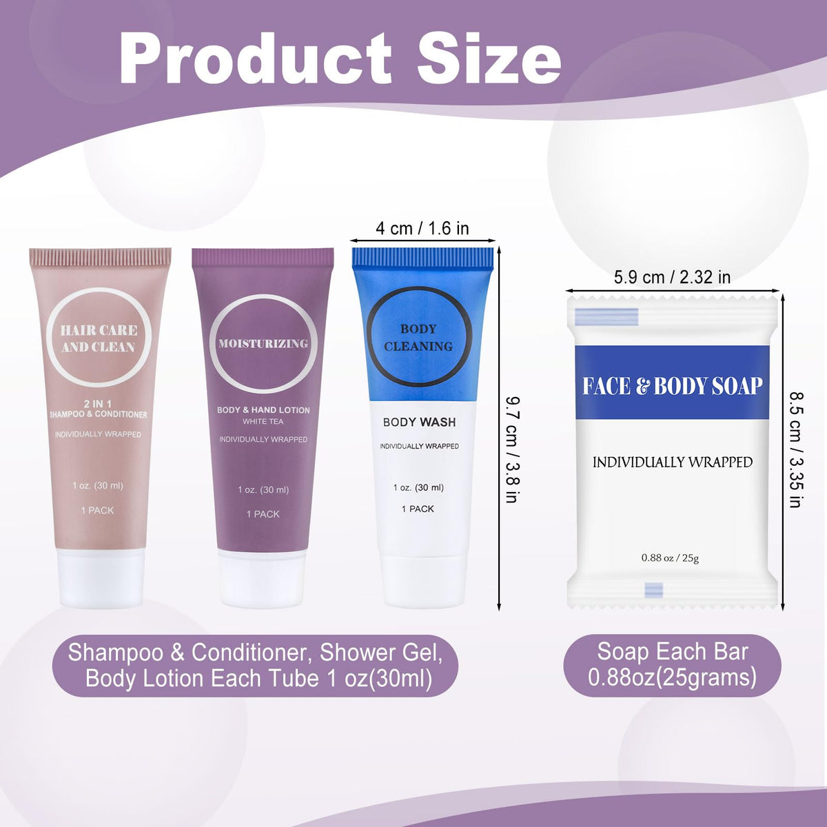 Travel Size Toiletries Set Bulk Individually Wrapped 1 Fl Oz - RSQAZQ Official Imagery - 3