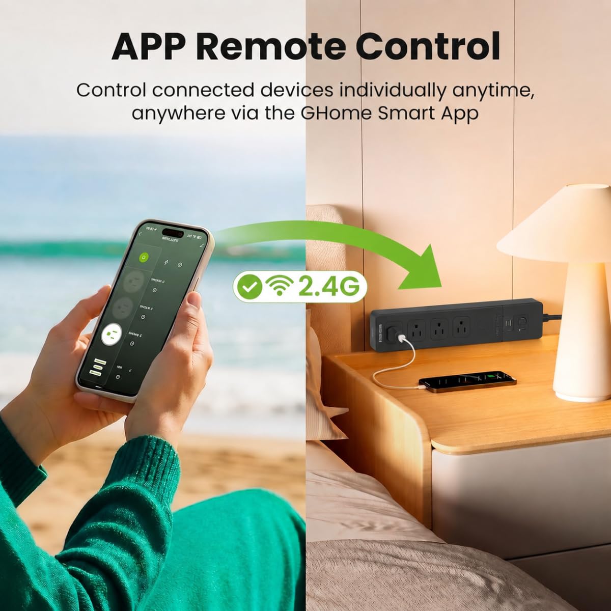 Smart Power Strip UseeLink WiFi Surge Protector Compatible - UseeLink Official Imagery - 5