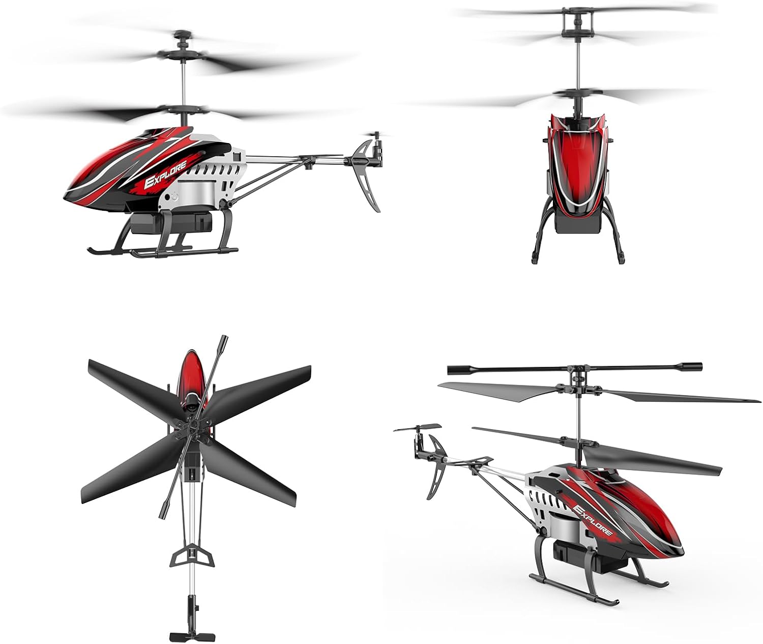 BUSSGO remote control helicopter for kids with colorful design, featuring dual batteries and 30-minute flight time for indoor fun.
