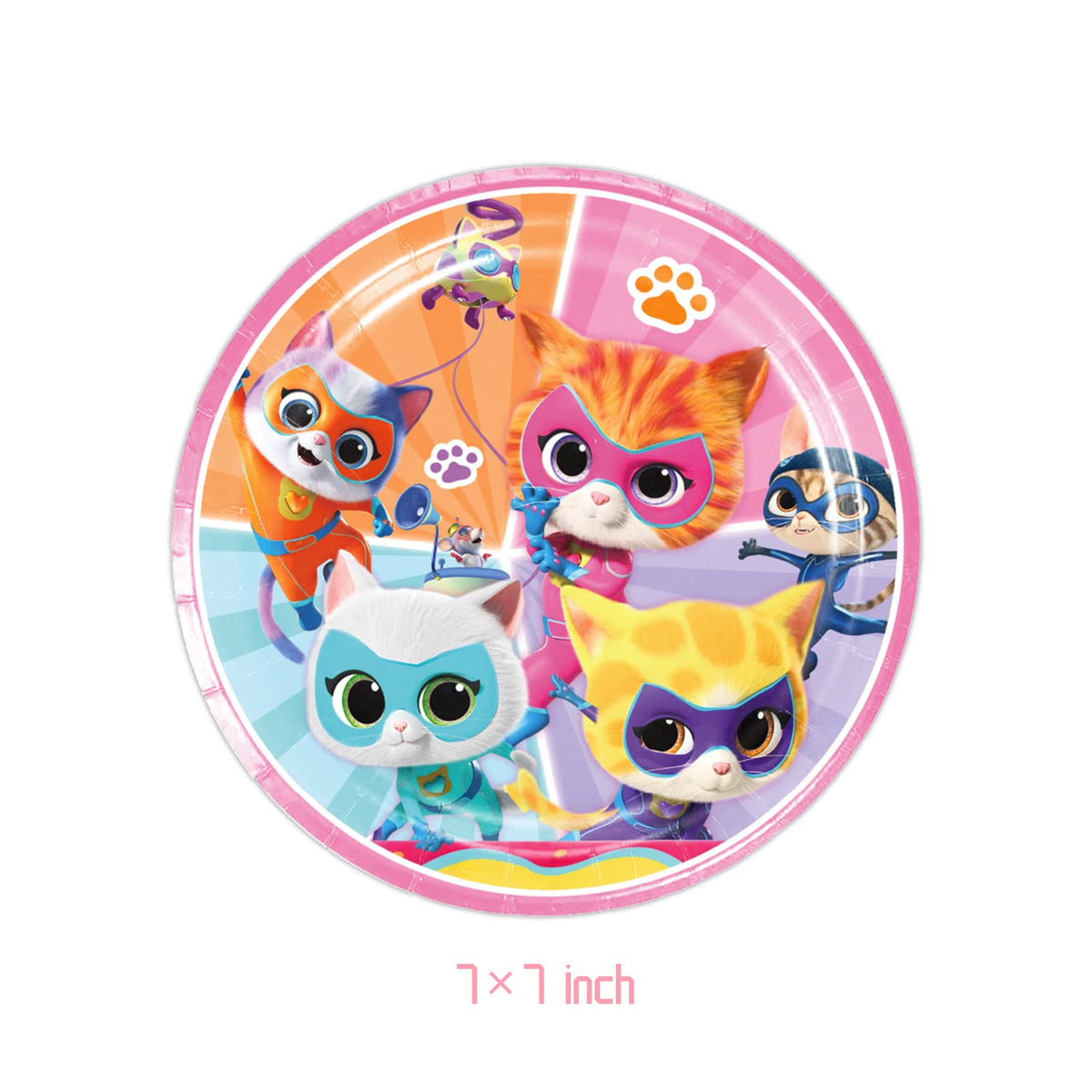 Super Kitties Party Supplies 41Pack include 20 plates 20 - DoMiDoLa Official Imagery - 5