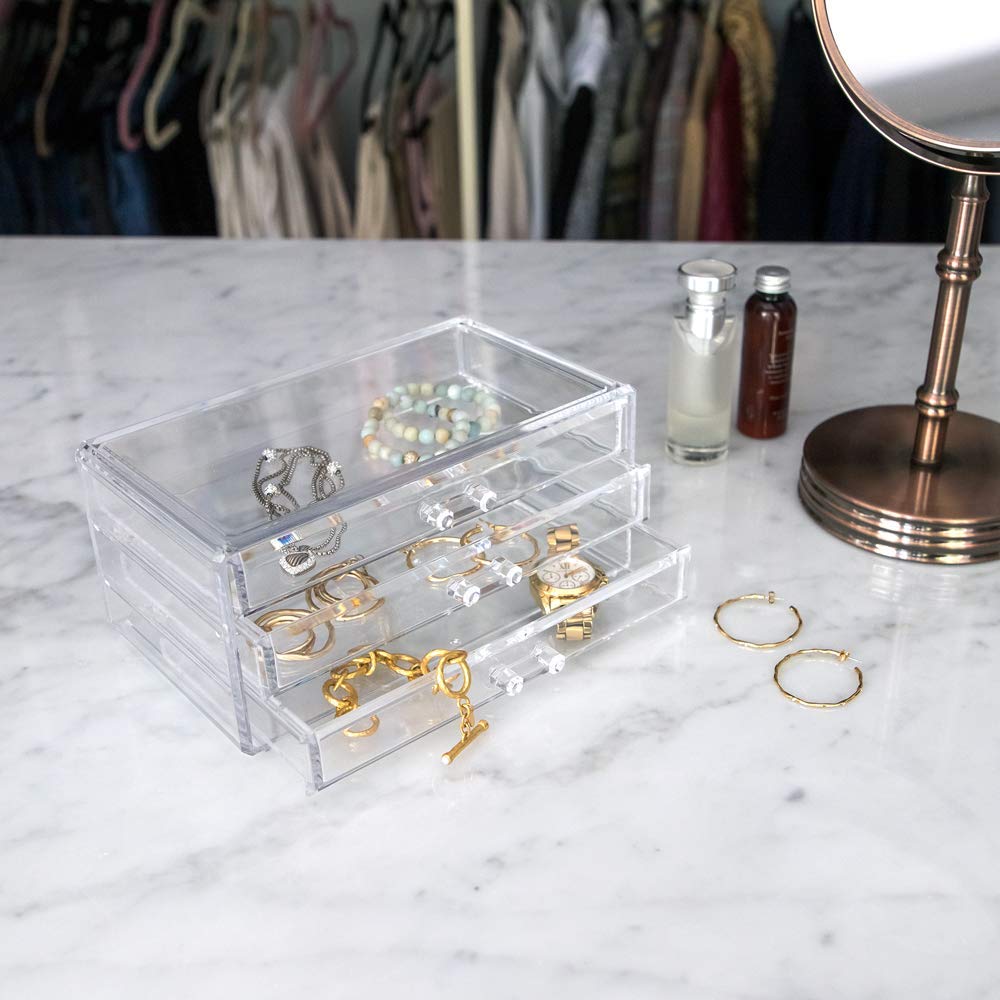 Isaac Jacobs Clear Acrylic 3 Drawer Stackable Jewelry - Isaac Jacobs Official Imagery - 3