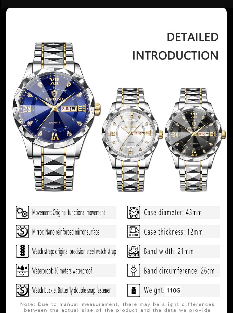 Gosasa Luxury Men s and Women s Business Diamond Stainless - Gosasa Official Imagery - 6