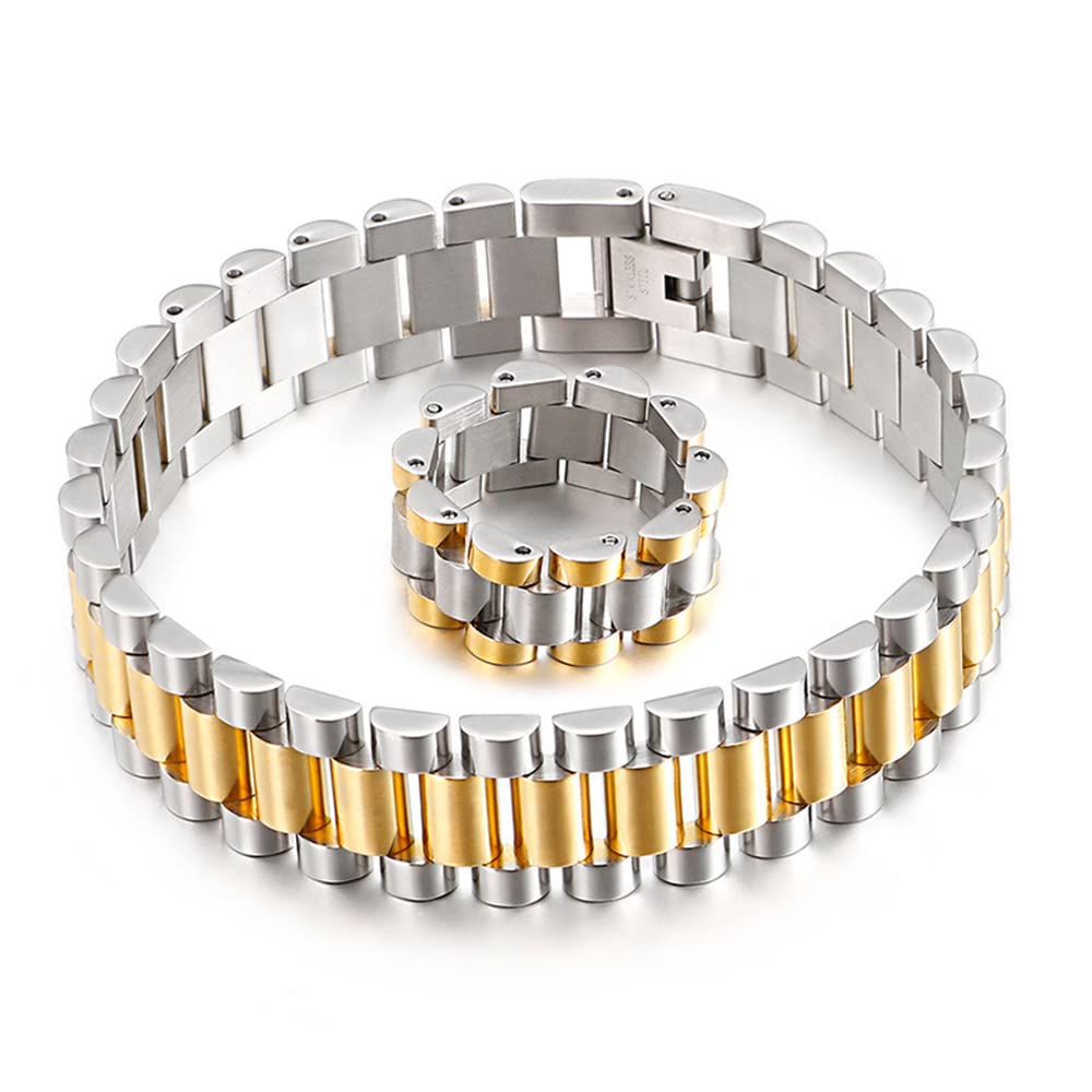 Qiaonitu 15mm Heavy Men Women Watchband Chain Bracelets - Qiaonitu Official Imagery - 1
