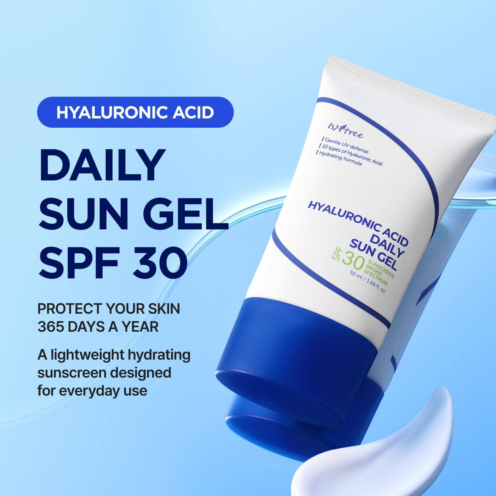ISNTREE Hyaluronic Acid Daily Sun Gel SPF 30 - Korean Face Sunscreen with Hyaluronic - IsNtree Official Product View 3