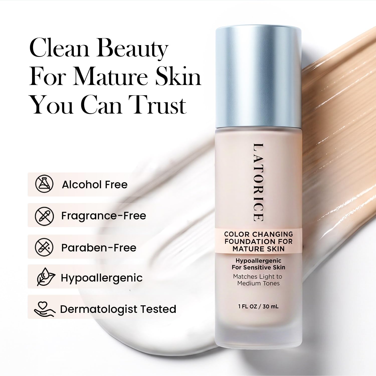 Color Changing Foundation with Professional Brush for Mature - LATORICE Official Imagery - 8