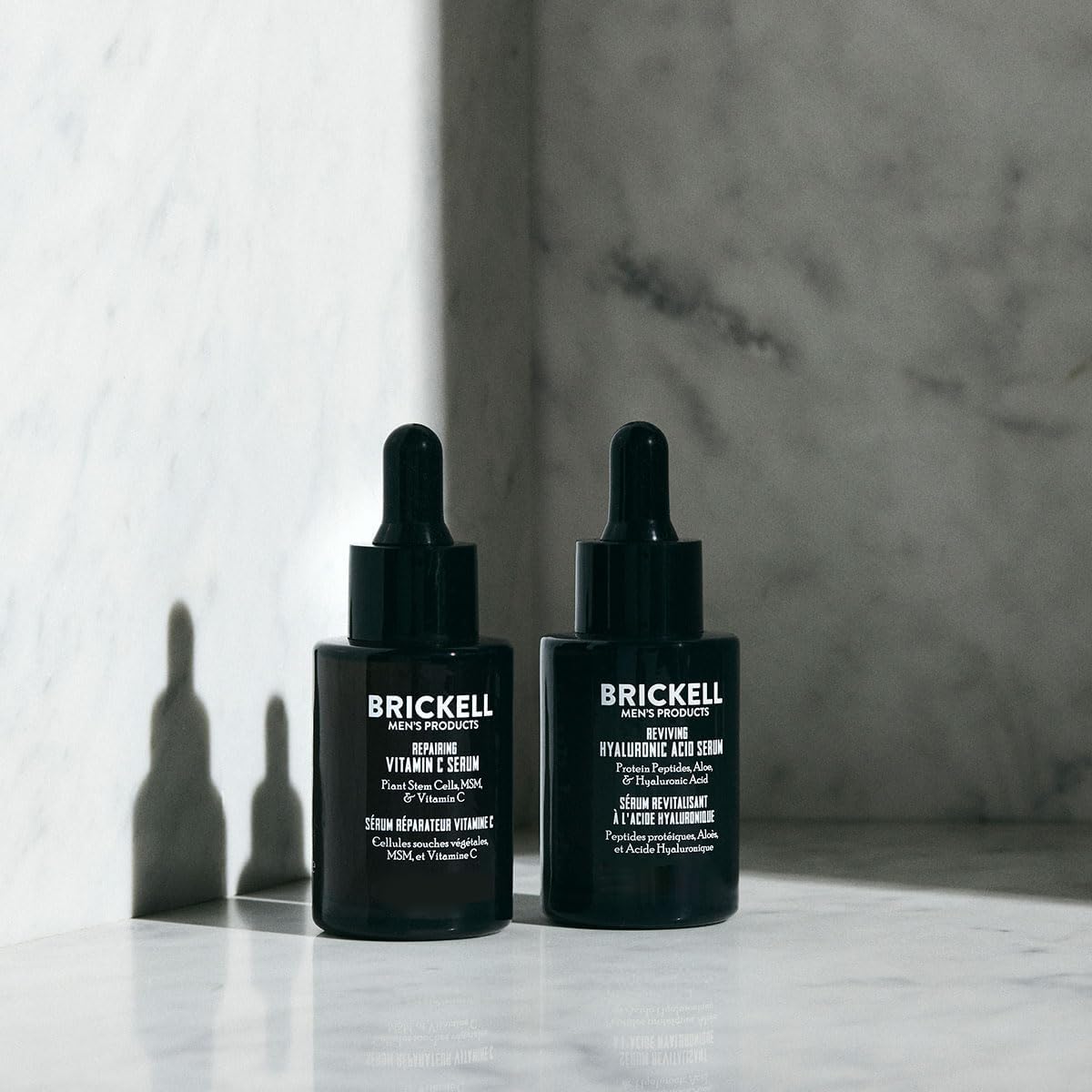 Brickell Men's Daily Anti-Aging Day and Night Serum Routine, With Plant Stem Cells, Vitamin E, and Protein Peptides, Scented - Brickell Men's Products Official Product View 4