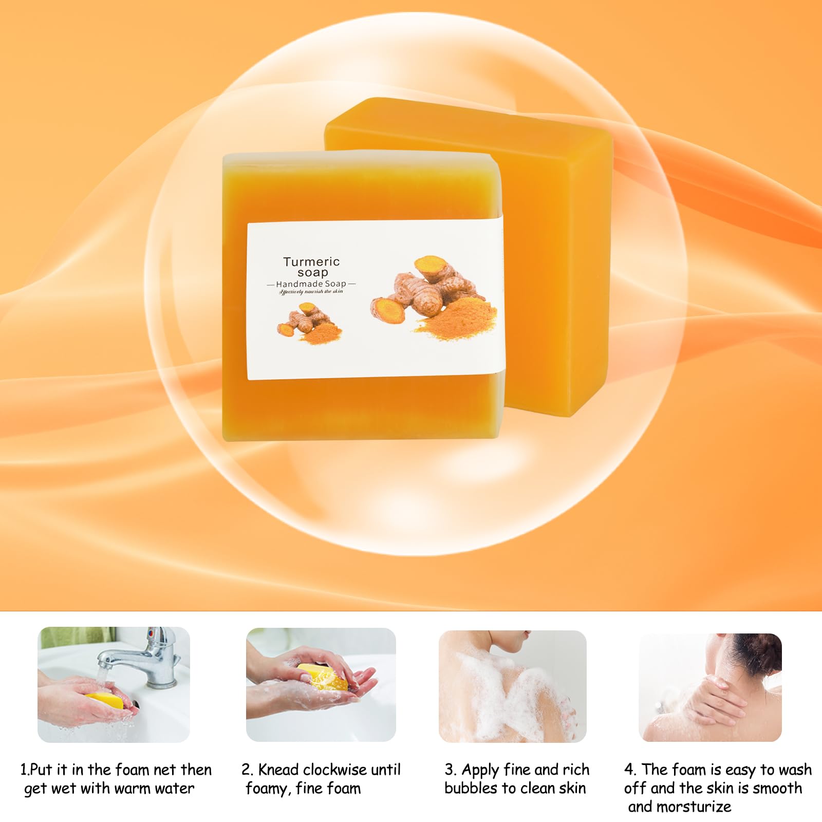 tovaginsh 3Packs Turmeric Soap Bar, Organic Tumeric Soap for Face and Body, - tovaginsh Official Product View 8