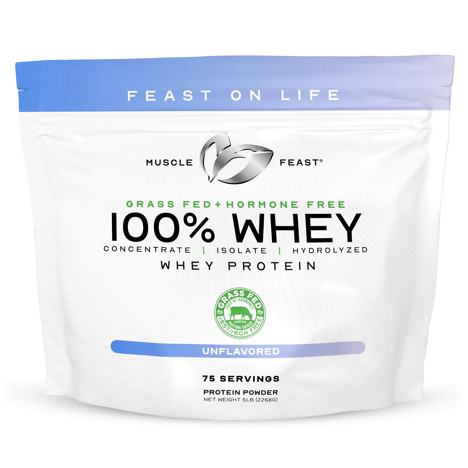 Muscle Feast 100% Grass Fed Whey Protein Powder Blend, Unflavored - Muscle Feast Official Product View 7