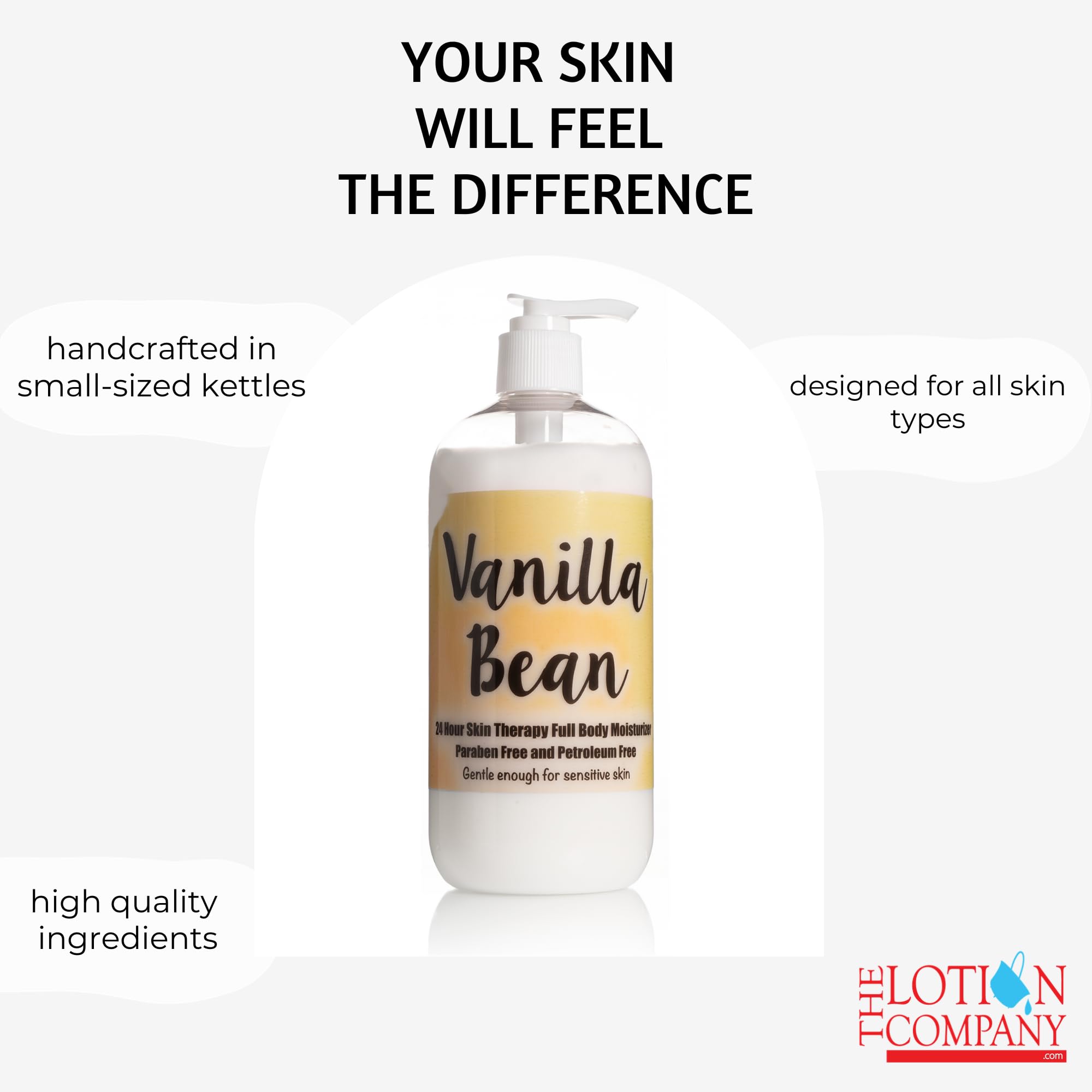 The Lotion Company 24 Hour Skin Therapy Lotion, Full Body Moisturizer, Paraben Free, Made in USA, Vanilla Bean Fragrance, w/ Aloe Vera, 16 Ounces - The Lotion Company Official Product View 8