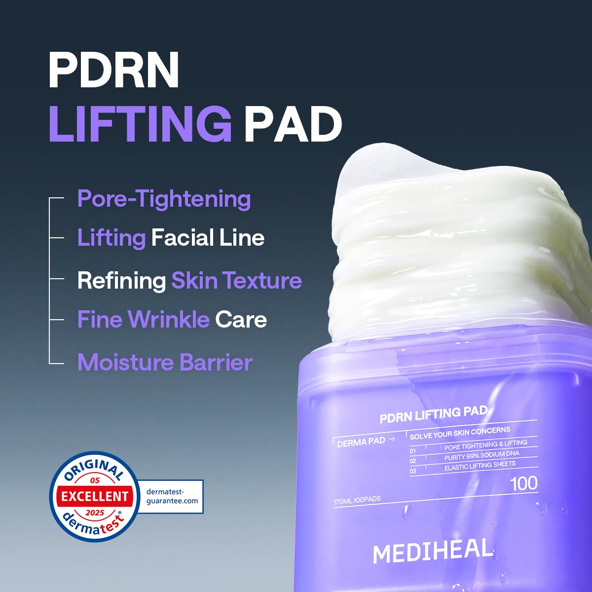 MEDIHEAL PDRN Lifting Toner Pads Pore Wrinkle Care - MEDIHEAL Official Imagery - 4