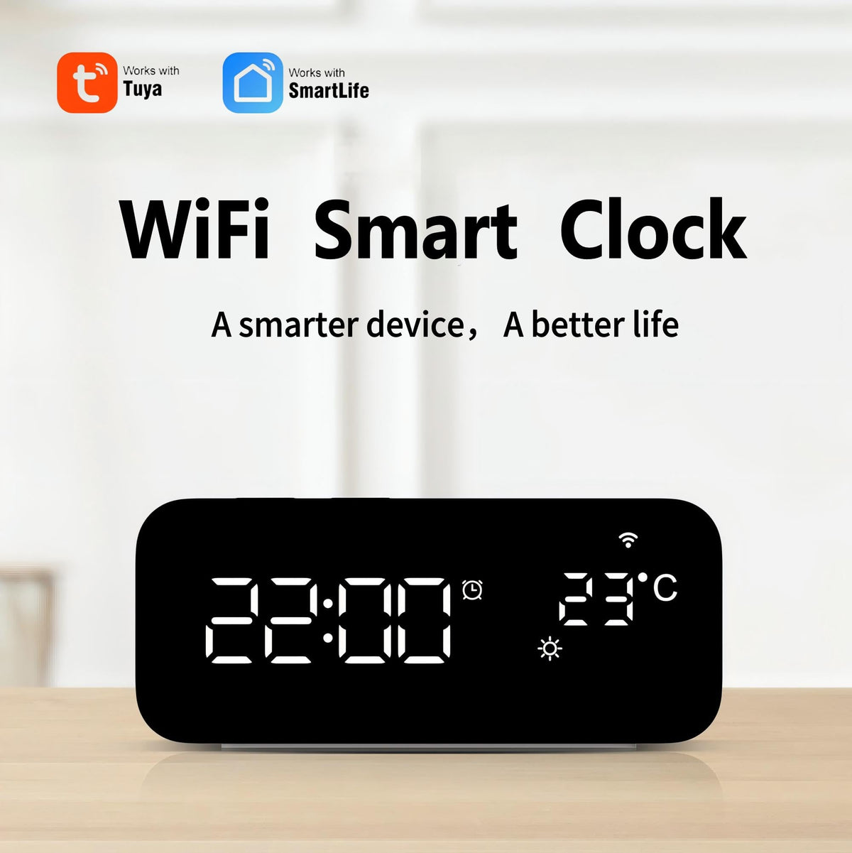 Smart Wifi Alarm Clock with Timer USB 2A 1C Fast Charging - Jinvocloud Official Imagery - 3