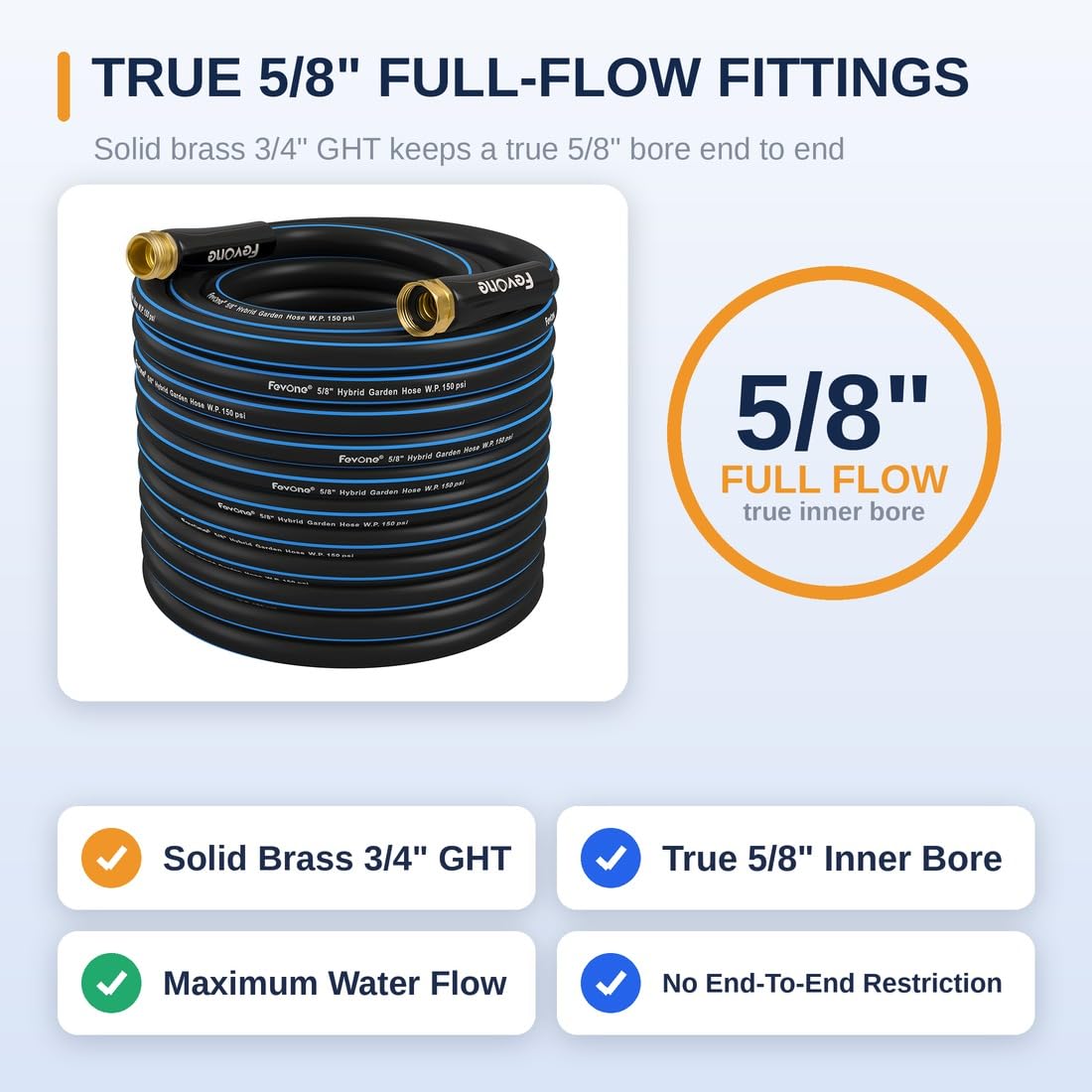 FEVONE Kink Free Garden Hose 100 ft, Heavy Duty Water Hose - FEVONE Official Product View 3