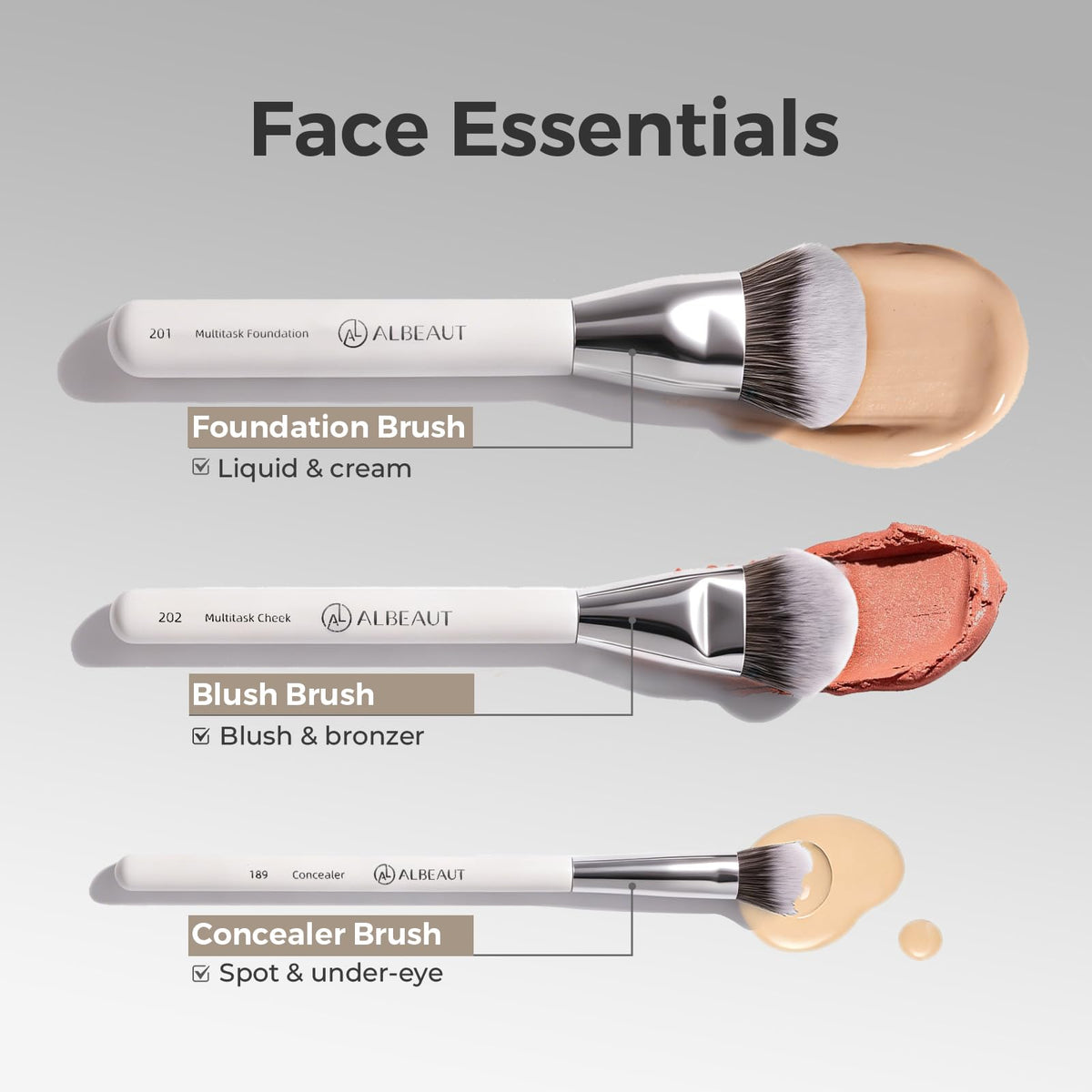 Makeup Brushes Set Albeaut 7Pcs Face Eyeshadow Brushes Kit - ALBEAUT Official Imagery - 5