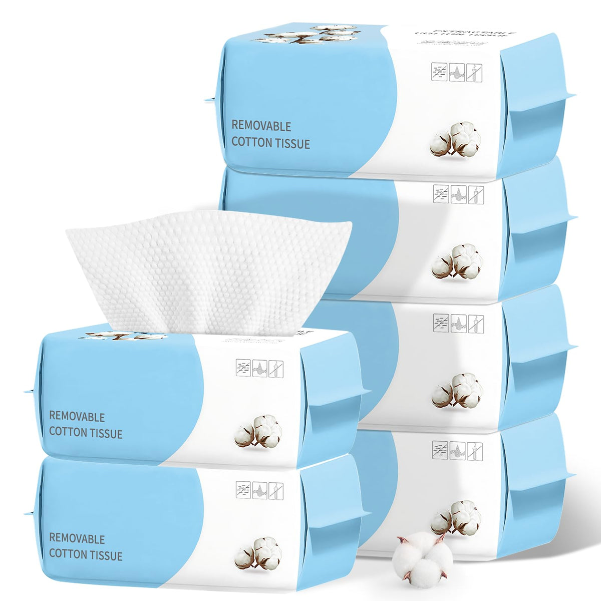 100 Count Disposable Face Towel Biodegradable Facial Dry - MISHCHI Official Imagery - 2