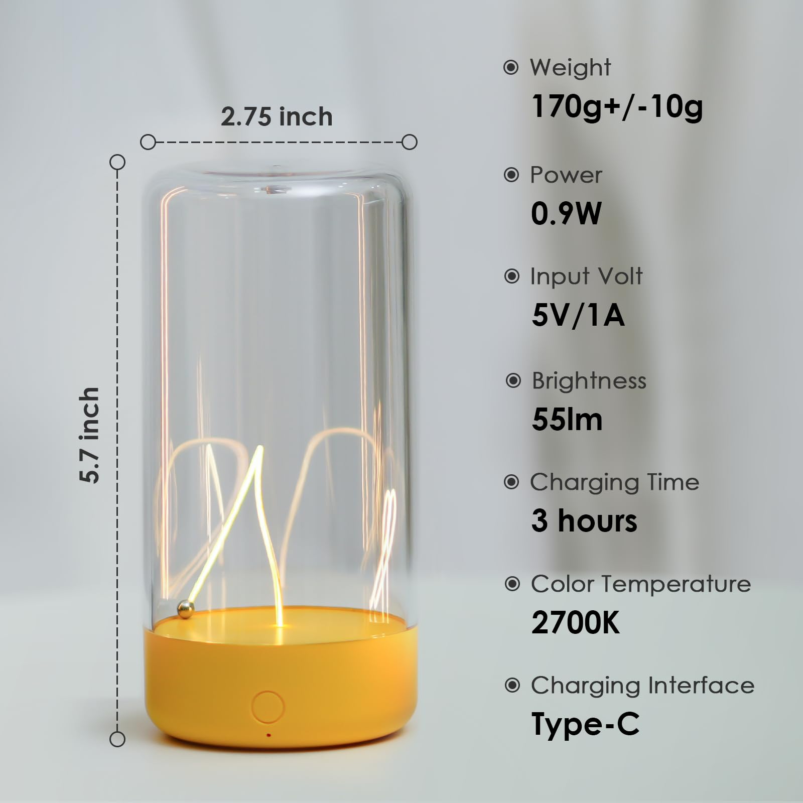 AUGE LIGHT Mini Minimalist Table Lamp, Cordless Lamp, Rechargeable Lam - View 6