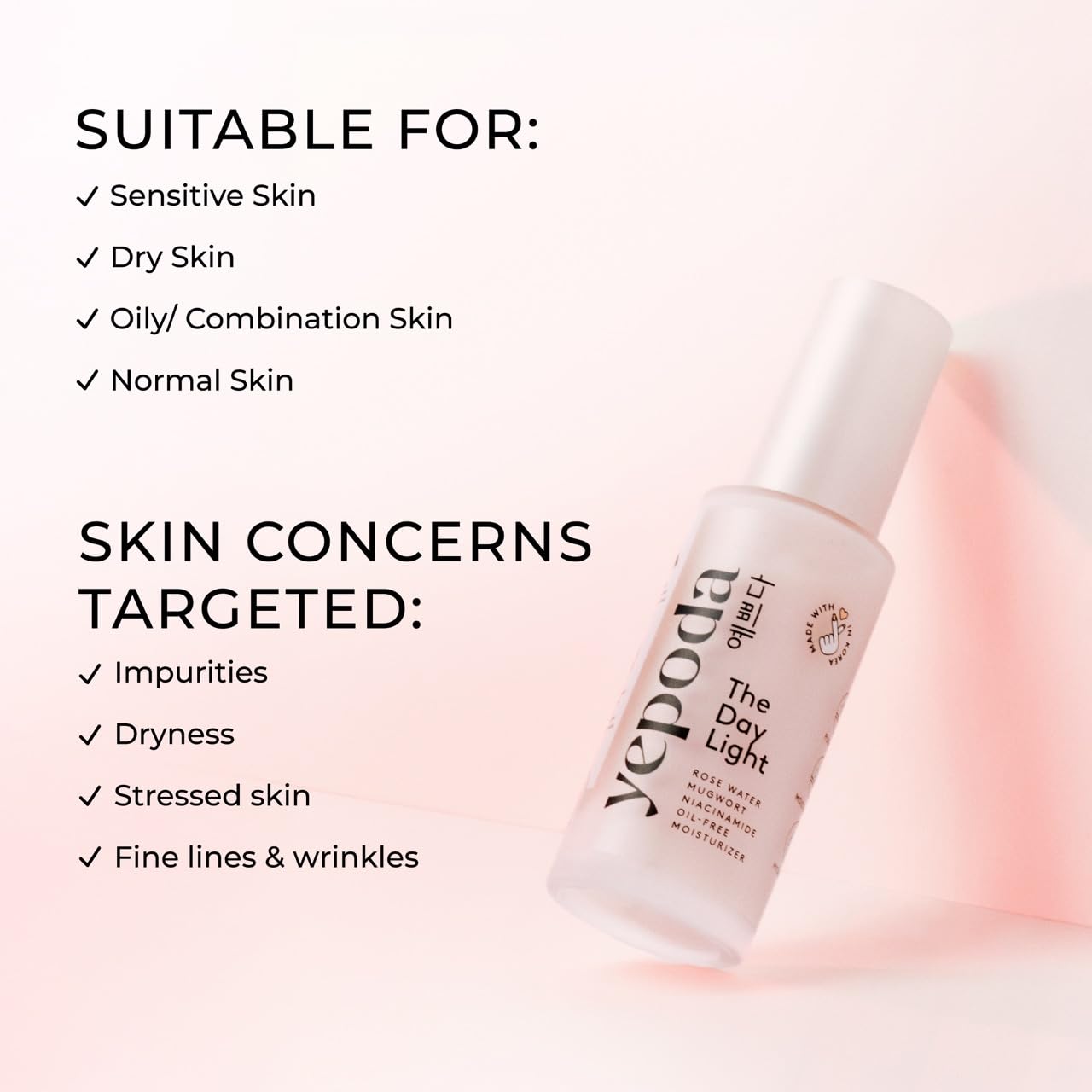 Yepoda The Day Light Oil Free Purifying Day Moisturizer with - Yepoda Official Imagery - 4